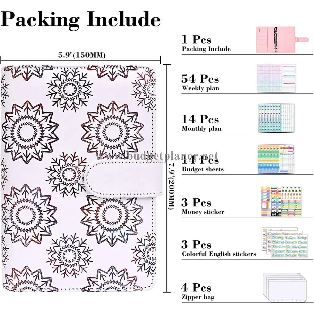 BUDGET BINDER FÜR BUDGETPLANER WEISS MANDALA-Budgetplaner