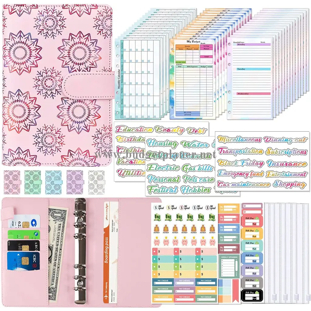 BUDGETPLANER -BUDGET BINDER - MANDALA ROSA-Budgetplaner