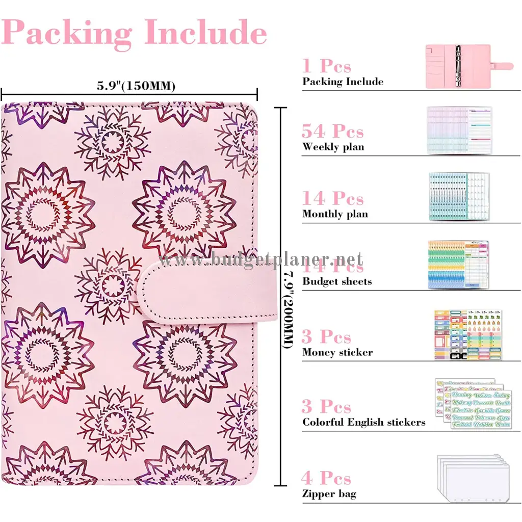 BUDGETPLANER -BUDGET BINDER - MANDALA ROSA-Budgetplaner